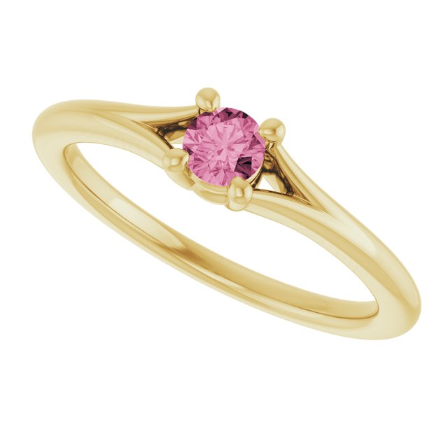 Детски пръстен солитер с камък — продуктов кадър