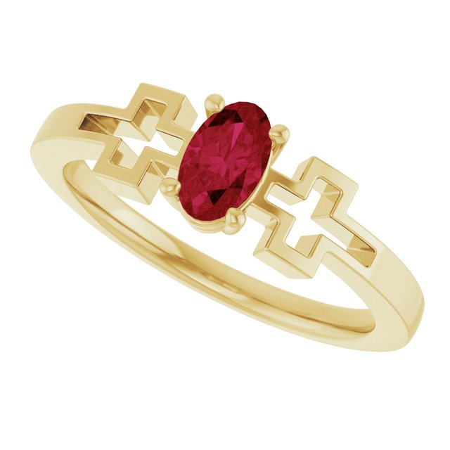 Детски пръстен кръст с камък — продуктов кадър