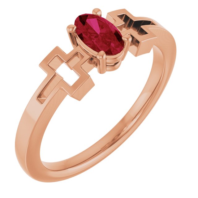 Детски пръстен кръст с камък — продуктов кадър